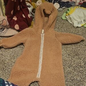 Cozy Bear Hooded Baby Onesie